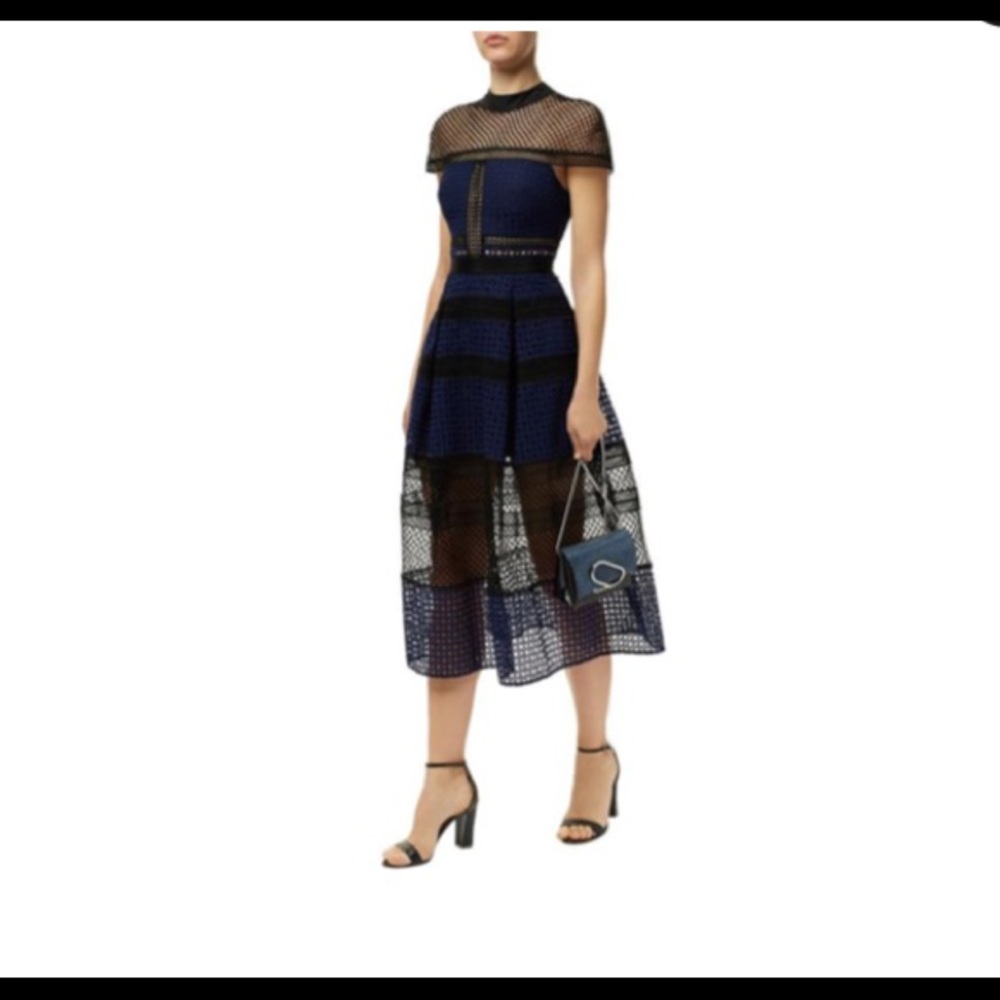 Self-Portrait Black and Navy dress